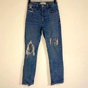 Abercrombie & Fitch Distressed High RIse Mom Jeans